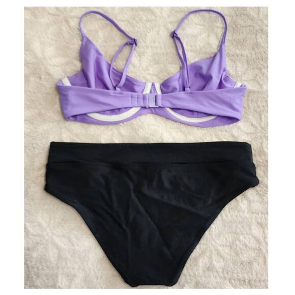 Blackbough Willow Lilac Top + Coco Black Bikini Bottom Size M/L - Picture 4 of 12